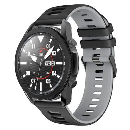 For Samsung Galaxy Watch6 Classic 47mm 43mm / GarminActive 5 Silicone Band 20mm Dual Color Watch Strap