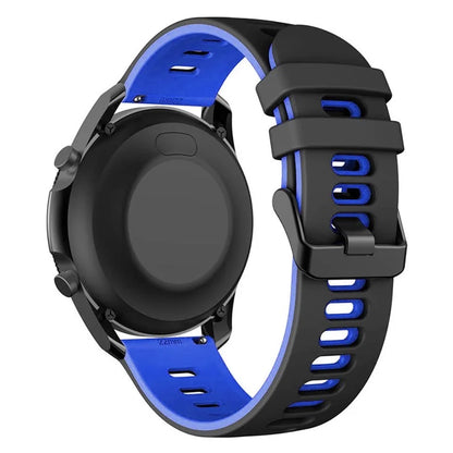For Samsung Galaxy Watch6 Classic 47mm 43mm / GarminActive 5 Silicone Band 20mm Dual Color Watch Strap