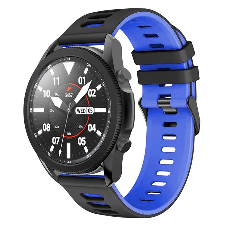 For Samsung Galaxy Watch6 Classic 47mm 43mm / GarminActive 5 Silicone Band 20mm Dual Color Watch Strap