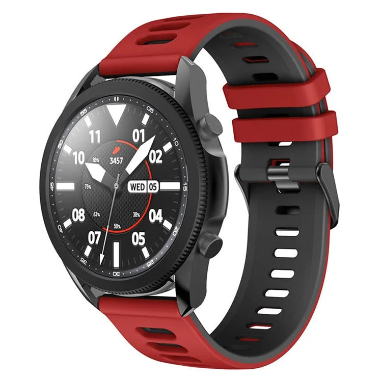 For Samsung Galaxy Watch6 Classic 47mm 43mm / GarminActive 5 Silicone Band 20mm Dual Color Watch Strap