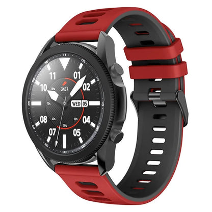 For Samsung Galaxy Watch6 Classic 47mm 43mm / GarminActive 5 Silicone Band 20mm Dual Color Watch Strap
