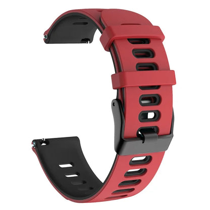For Samsung Galaxy Watch6 Classic 47mm 43mm / GarminActive 5 Silicone Band 20mm Dual Color Watch Strap