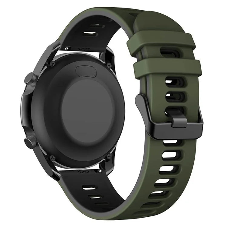 For Samsung Galaxy Watch6 Classic 47mm 43mm / GarminActive 5 Silicone Band 20mm Dual Color Watch Strap