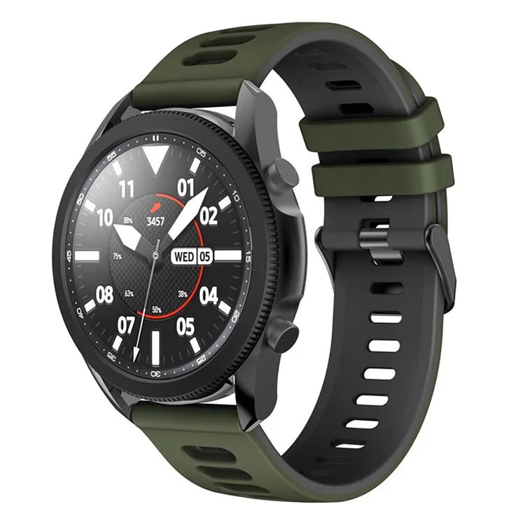 For Samsung Galaxy Watch6 Classic 47mm 43mm / GarminActive 5 Silicone Band 20mm Dual Color Watch Strap