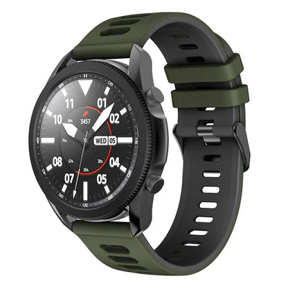 For Samsung Galaxy Watch6 Classic 47mm 43mm / GarminActive 5 Silicone Band 20mm Dual Color Watch Strap