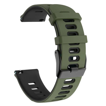 For Samsung Galaxy Watch6 Classic 47mm 43mm / GarminActive 5 Silicone Band 20mm Dual Color Watch Strap