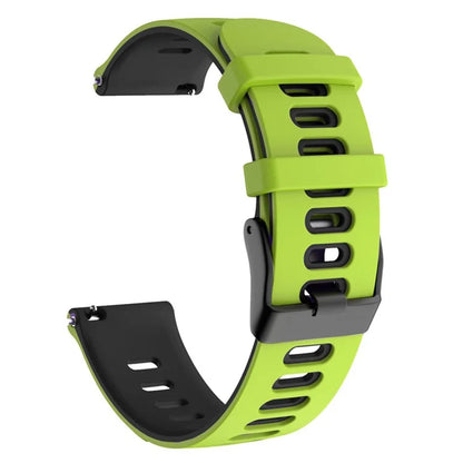 For Samsung Galaxy Watch6 Classic 47mm 43mm / GarminActive 5 Silicone Band 20mm Dual Color Watch Strap