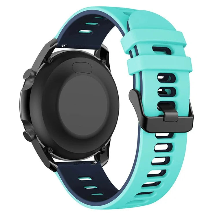 For Samsung Galaxy Watch6 Classic 47mm 43mm / GarminActive 5 Silicone Band 20mm Dual Color Watch Strap
