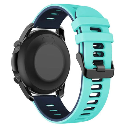 For Samsung Galaxy Watch6 Classic 47mm 43mm / GarminActive 5 Silicone Band 20mm Dual Color Watch Strap