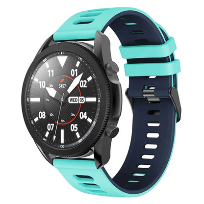 For Samsung Galaxy Watch6 Classic 47mm 43mm / GarminActive 5 Silicone Band 20mm Dual Color Watch Strap