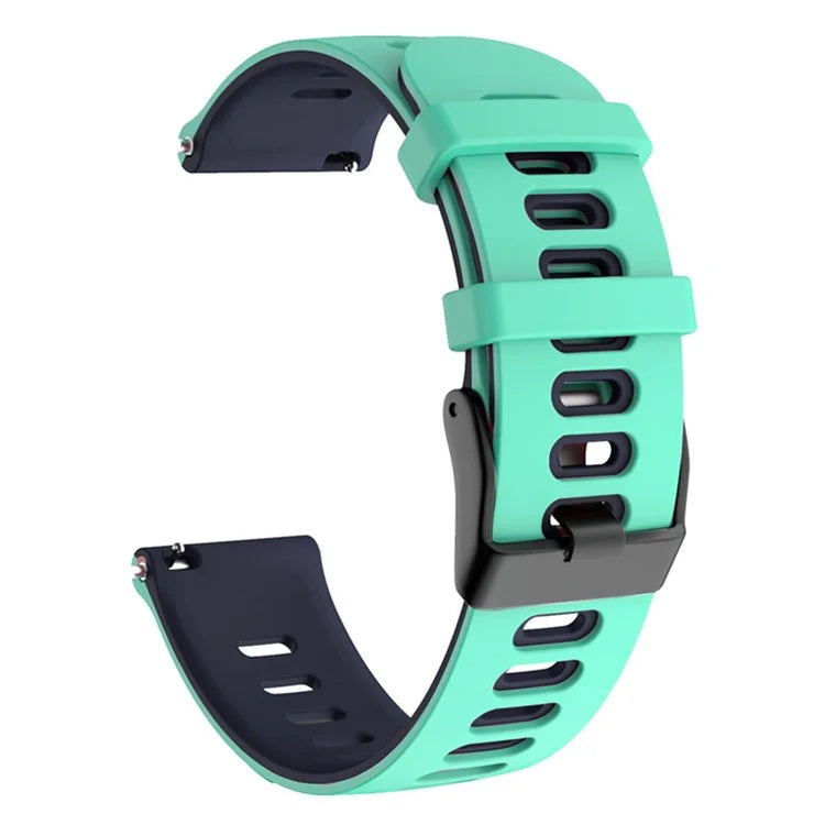 For Samsung Galaxy Watch6 Classic 47mm 43mm / GarminActive 5 Silicone Band 20mm Dual Color Watch Strap