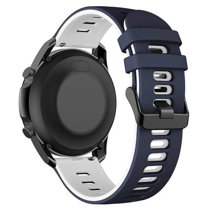 For Samsung Galaxy Watch6 Classic 47mm 43mm / GarminActive 5 Silicone Band 20mm Dual Color Watch Strap