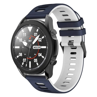 For Samsung Galaxy Watch6 Classic 47mm 43mm / GarminActive 5 Silicone Band 20mm Dual Color Watch Strap