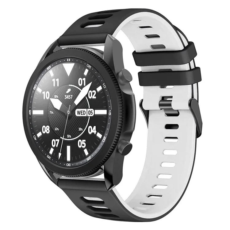For Samsung Galaxy Watch3 45mm / Garmin Venu 3 Watch Strap 22mm Dual Color Silicone Watchband