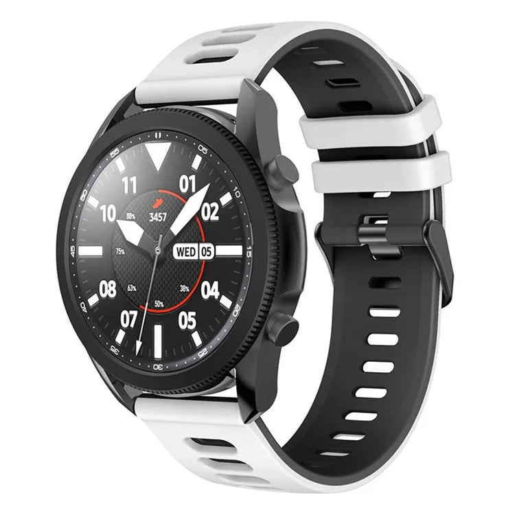 For Samsung Galaxy Watch3 45mm / Garmin Venu 3 Watch Strap 22mm Dual Color Silicone Watchband