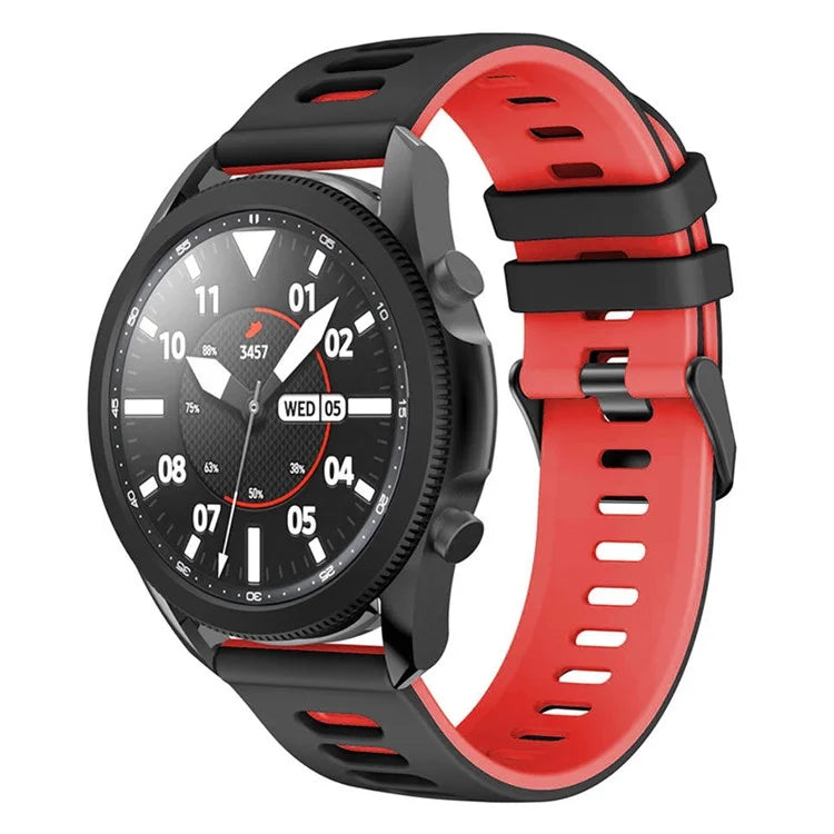 For Samsung Galaxy Watch3 45mm / Garmin Venu 3 Watch Strap 22mm Dual Color Silicone Watchband