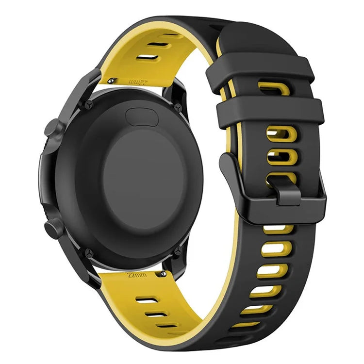 For Samsung Galaxy Watch3 45mm / Garmin Venu 3 Watch Strap 22mm Dual Color Silicone Watchband