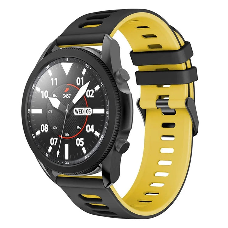 For Samsung Galaxy Watch3 45mm / Garmin Venu 3 Watch Strap 22mm Dual Color Silicone Watchband