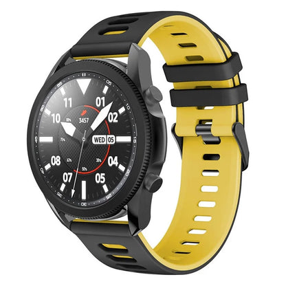 For Samsung Galaxy Watch3 45mm / Garmin Venu 3 Watch Strap 22mm Dual Color Silicone Watchband