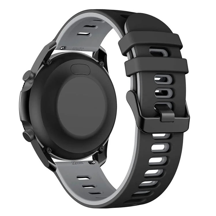 For Samsung Galaxy Watch3 45mm / Garmin Venu 3 Watch Strap 22mm Dual Color Silicone Watchband