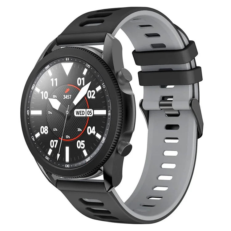 For Samsung Galaxy Watch3 45mm / Garmin Venu 3 Watch Strap 22mm Dual Color Silicone Watchband