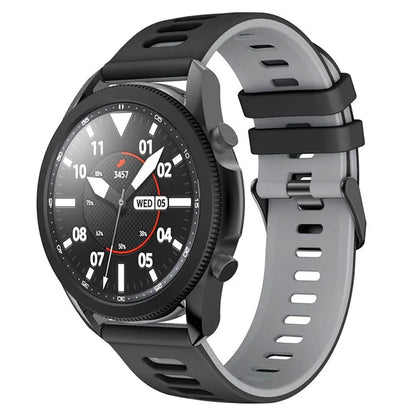 For Samsung Galaxy Watch3 45mm / Garmin Venu 3 Watch Strap 22mm Dual Color Silicone Watchband