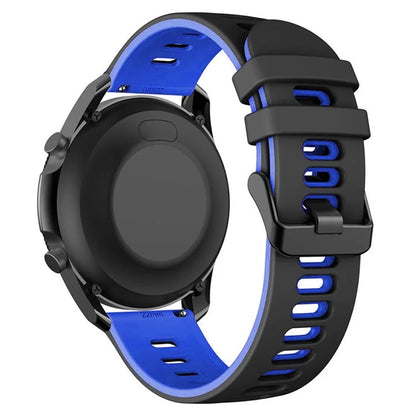 For Samsung Galaxy Watch3 45mm / Garmin Venu 3 Watch Strap 22mm Dual Color Silicone Watchband