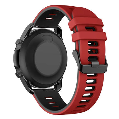 For Samsung Galaxy Watch3 45mm / Garmin Venu 3 Watch Strap 22mm Dual Color Silicone Watchband