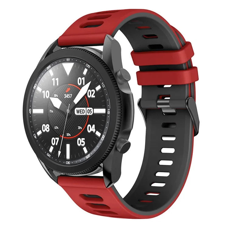 For Samsung Galaxy Watch3 45mm / Garmin Venu 3 Watch Strap 22mm Dual Color Silicone Watchband