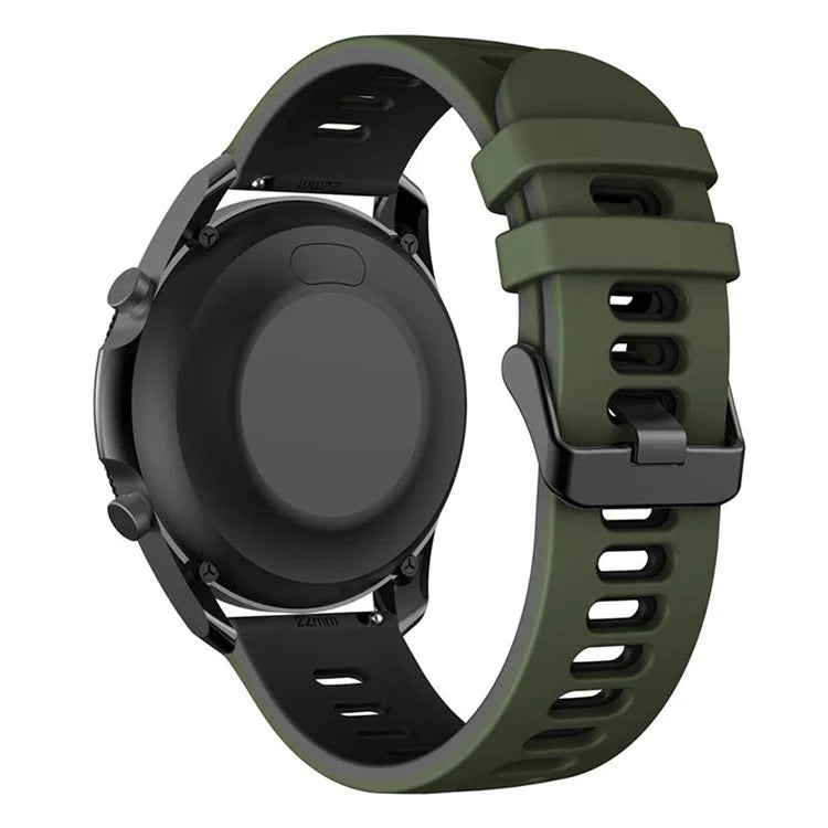 For Samsung Galaxy Watch3 45mm / Garmin Venu 3 Watch Strap 22mm Dual Color Silicone Watchband