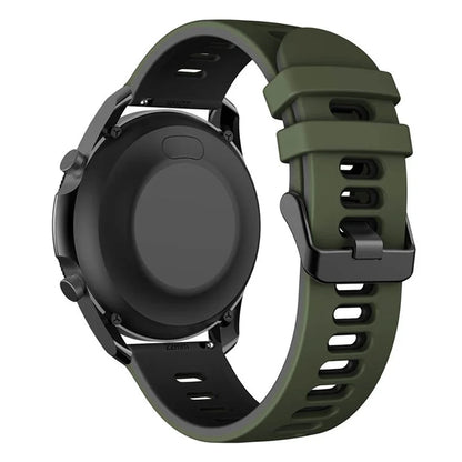 For Samsung Galaxy Watch3 45mm / Garmin Venu 3 Watch Strap 22mm Dual Color Silicone Watchband