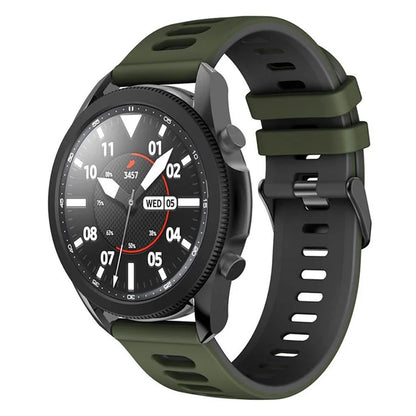For Samsung Galaxy Watch3 45mm / Garmin Venu 3 Watch Strap 22mm Dual Color Silicone Watchband
