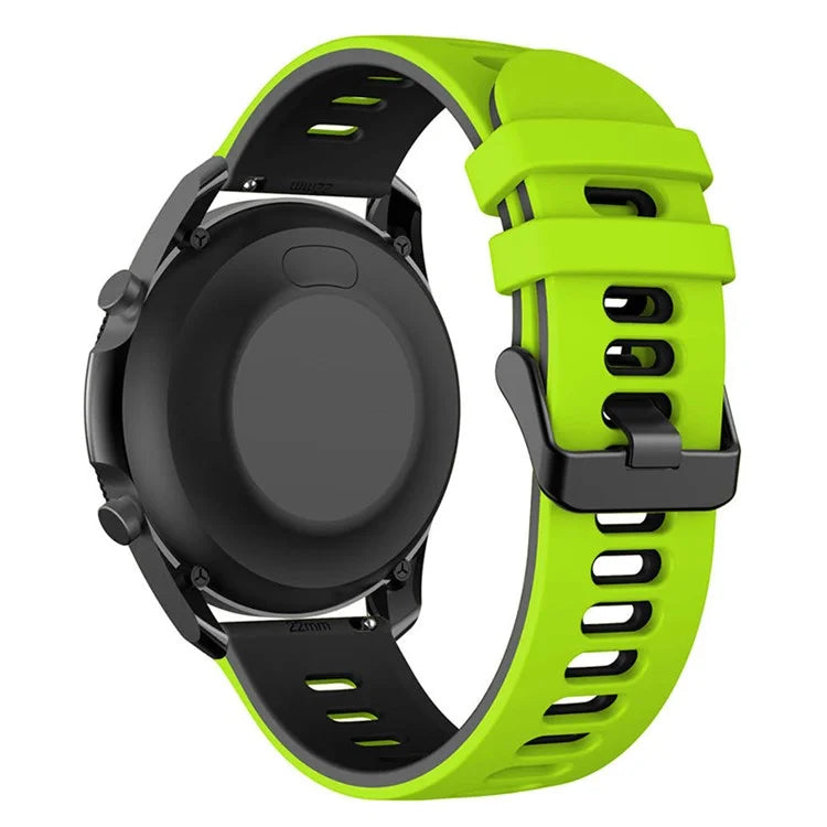 For Samsung Galaxy Watch3 45mm / Garmin Venu 3 Watch Strap 22mm Dual Color Silicone Watchband