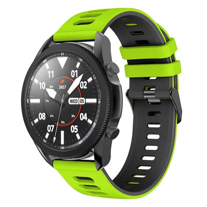 For Samsung Galaxy Watch3 45mm / Garmin Venu 3 Watch Strap 22mm Dual Color Silicone Watchband
