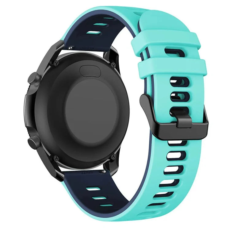 For Samsung Galaxy Watch3 45mm / Garmin Venu 3 Watch Strap 22mm Dual Color Silicone Watchband