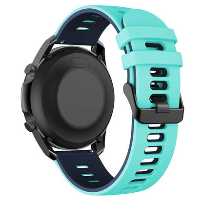 For Samsung Galaxy Watch3 45mm / Garmin Venu 3 Watch Strap 22mm Dual Color Silicone Watchband