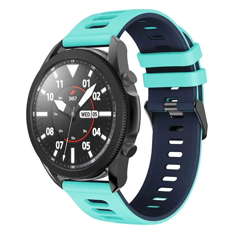 For Samsung Galaxy Watch3 45mm / Garmin Venu 3 Watch Strap 22mm Dual Color Silicone Watchband