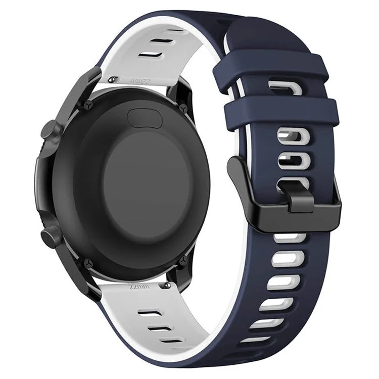 For Samsung Galaxy Watch3 45mm / Garmin Venu 3 Watch Strap 22mm Dual Color Silicone Watchband