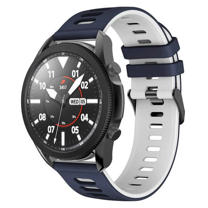 For Samsung Galaxy Watch3 45mm / Garmin Venu 3 Watch Strap 22mm Dual Color Silicone Watchband