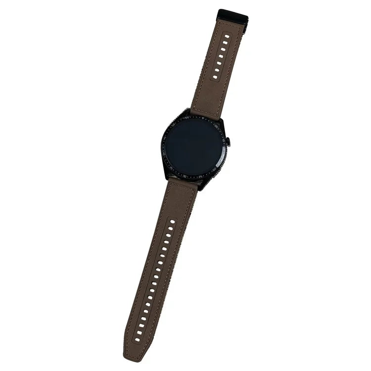 Universal 22mm PU Leather+Silicone Watch Band Replacement with Magnetic Folding Buckle