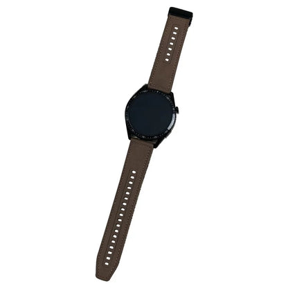 Universal 22mm PU Leather+Silicone Watch Band Replacement with Magnetic Folding Buckle