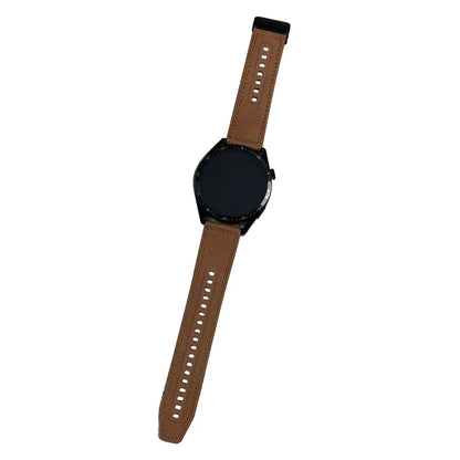 Universal 22mm PU Leather+Silicone Watch Band Replacement with Magnetic Folding Buckle