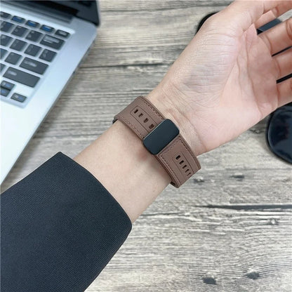 Universal 22mm PU Leather+Silicone Watch Band Replacement with Magnetic Folding Buckle