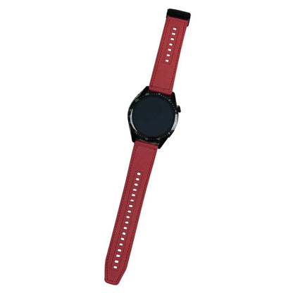 Universal 22mm PU Leather+Silicone Watch Band Replacement with Magnetic Folding Buckle