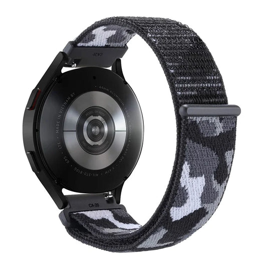For Samsung Galaxy Watch3 45mm / Garmin Venu 3 Watch Band 22mm Nylon Loop Camouflage Strap