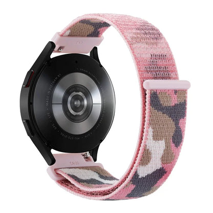 For Samsung Galaxy Watch3 45mm / Garmin Venu 3 Watch Band 22mm Nylon Loop Camouflage Strap