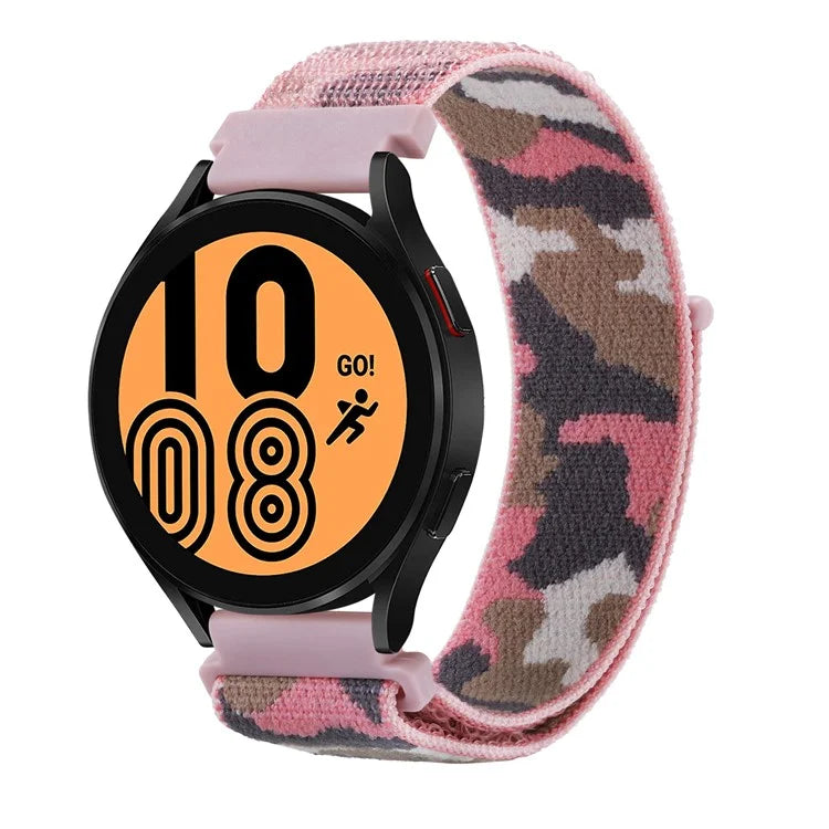 For Samsung Galaxy Watch3 45mm / Garmin Venu 3 Watch Band 22mm Nylon Loop Camouflage Strap