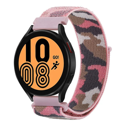 For Samsung Galaxy Watch3 45mm / Garmin Venu 3 Watch Band 22mm Nylon Loop Camouflage Strap