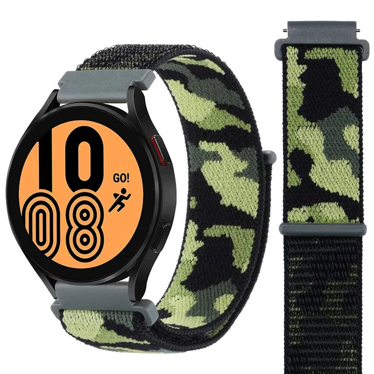 For Samsung Galaxy Watch3 45mm / Garmin Venu 3 Watch Band 22mm Nylon Loop Camouflage Strap
