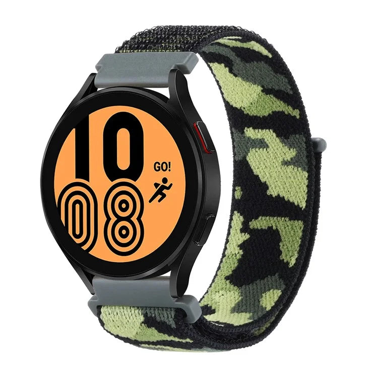 For Samsung Galaxy Watch3 45mm / Garmin Venu 3 Watch Band 22mm Nylon Loop Camouflage Strap